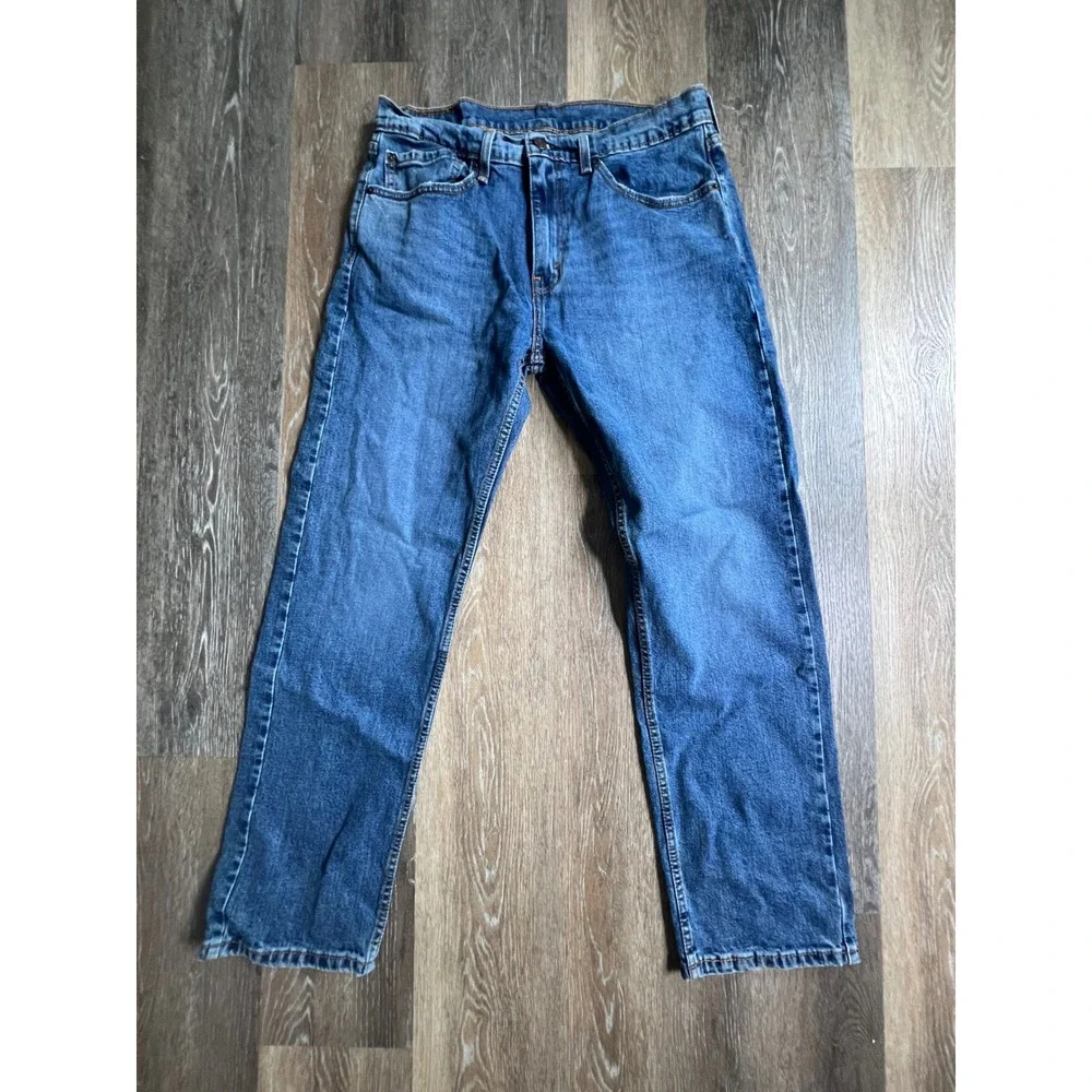 Levi's 505 Regular Fit Jeans Mens 34x32 Blue Denim Straight Leg Pants